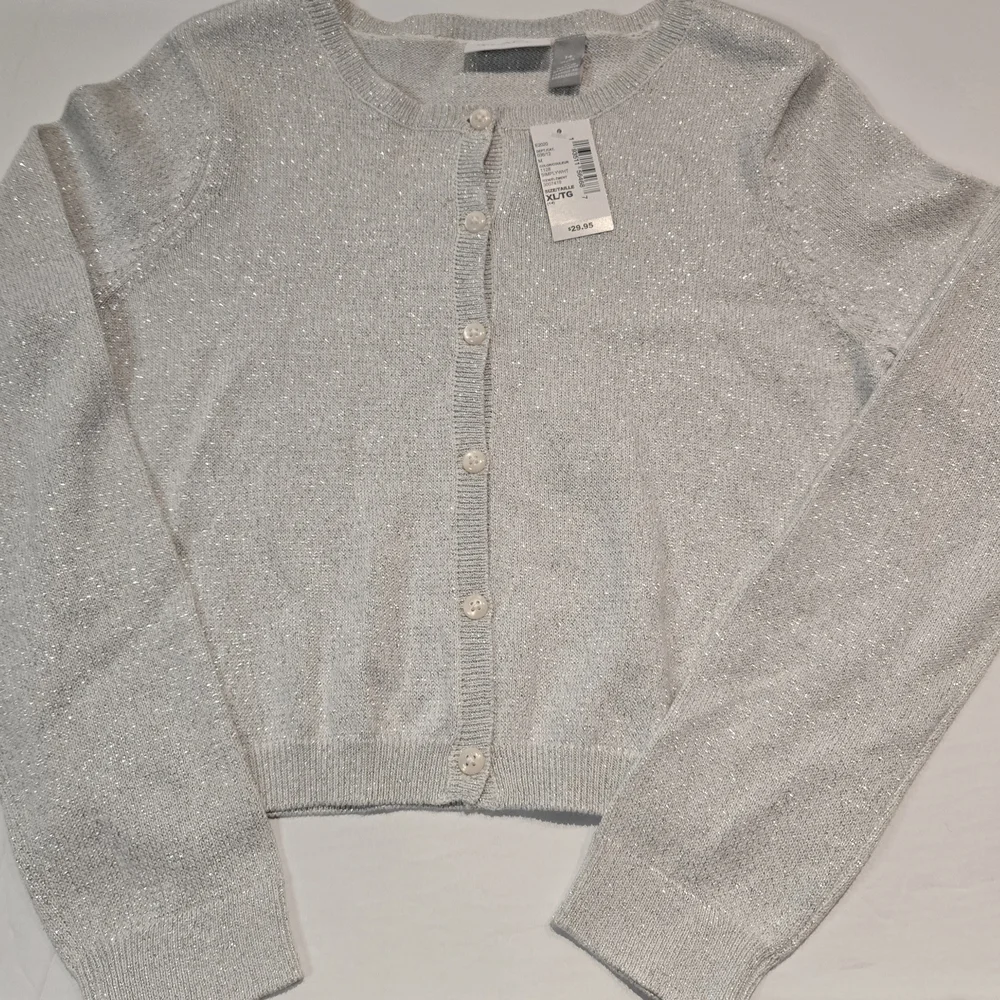 The Children’s Place Sparkly Silver Cardigan NWT